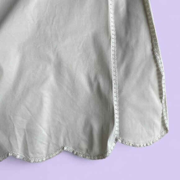 VINTAGE 70s KOMAR WHITE LACE TRIM MAXI SLIP SKIRT - Picture 2 of 5